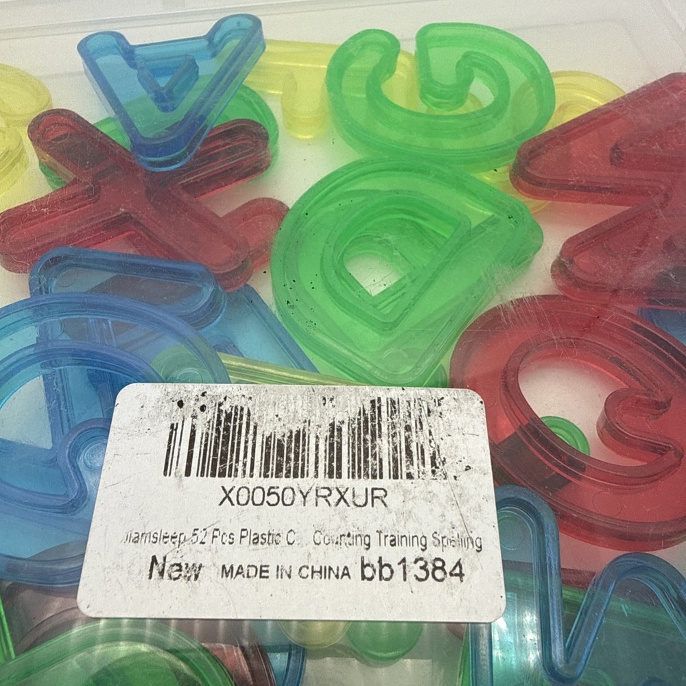 52 Pcs Translucent Letters and Numbers – Plastic Alphabet Letters for Kids – ... - Picture 2 of 2